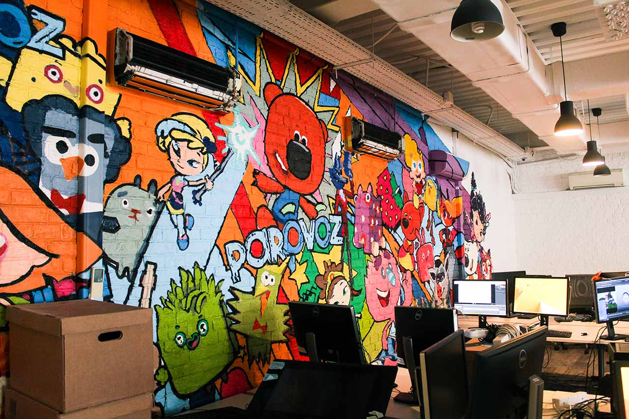 Граффити оформление в Анимационной студии Parovoz